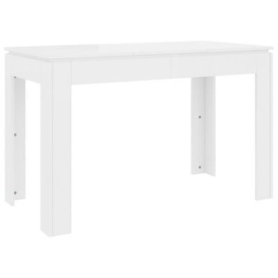 Table à manger Blanc brillant 120x60x76 cm Bois d'ingénierie vidaXL