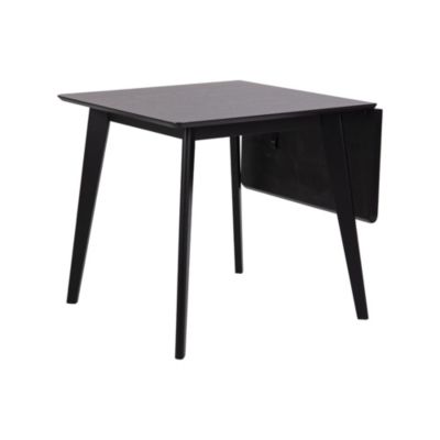 Table à manger carrée extensible en bois L80/120 noir - LETA