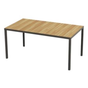 Table à manger de jardin en acacia et aluminium anthracite - 6 couverts - L160 cm - MILIES de MYLIA