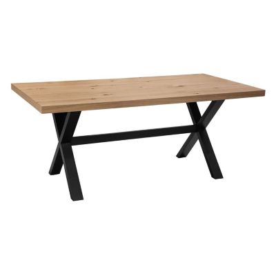 Table à manger en bois pour 6 personnes STEJA - Marron et noir