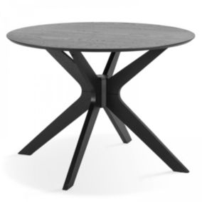 Table à manger en chêne 105 cm noir  Oviala