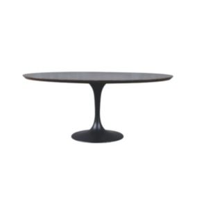 Table à manger en chêne, métal et pierre bleue L180 cm - TULIPE