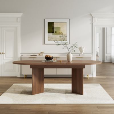 Table à manger extensible 140/180x90x75 cm - idéale pour 6 à 8 personnes - plateau épais - angles arrondis - marron