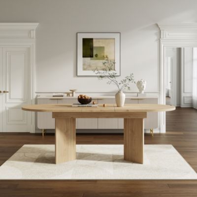 Table à manger extensible 140/180x90x75 cm - idéale pour 6 à 8 personnes - plateau épais - angles arrondis - naturel