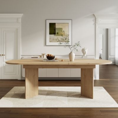 Table à manger extensible 160/200x90x75 cm - pour 4-6 personnes - coins arrondis - plateau épais - MDF - naturel