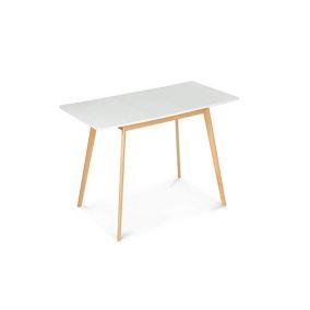 Table à Manger Extensible Blanche - 4-6 Personnes - Design Scandinave Moderne - Séjour Cuisine