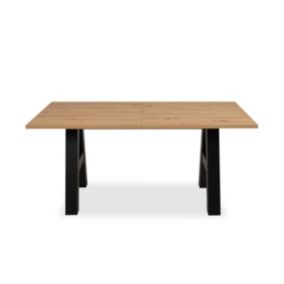 Table à manger extensible décor chêne artisan et noir L157-234 cm - GRANADA