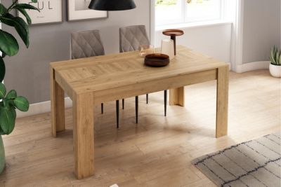 Table à manger, extensible de 140-200x90x76cm, couleur Naturale mat