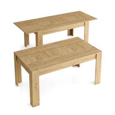 Table à manger extensible de 140-200x90x76cm couleur naturale mat