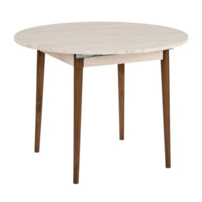 Table à manger extensible en bois "Viona" 100 x 100 x 75 cm  Travertin