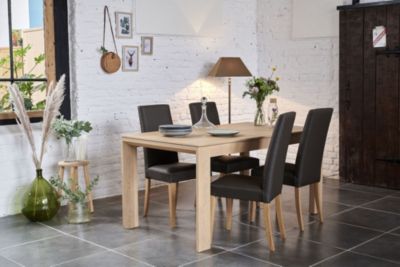 Table à manger extensible en chêne naturel L160/247  - FILIGRAME
