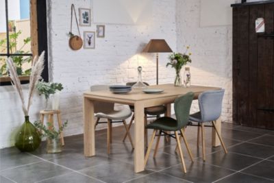 Table à manger extensible en chêne naturel L160/247  - FILIGRAME