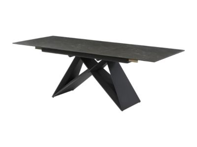 Table à manger extensible LIBSY - 6 à 8 personnes - Céramique et Métal - Noir de Maison Céphy