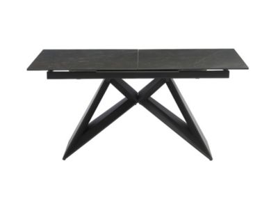 Table à manger extensible LIBSY - 6 à 8 personnes - Céramique et Métal - Noir de Maison Céphy