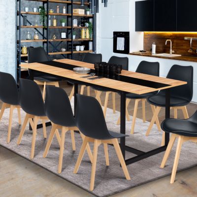 IDarket - Table à Anger Extensible Phoenix 6-10 Personnes Bois Gris 160-200 C