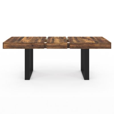 Table à Manger Extensible Phoenix 160-200 Cm | Bois Et Noir | 4-8 Personnes | Style Industriel