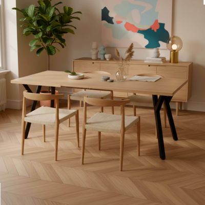 Table à manger extensible rectangulaire en MDF bois 160/240 cm  Oviala