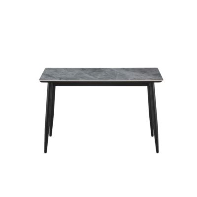Table à manger GRANVIA  120x70 cm  Effet ardoise  Structure métal  Design compact et moderne