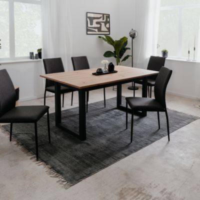 Table à manger industrielle en bois extensible 10 personnes KOTOR