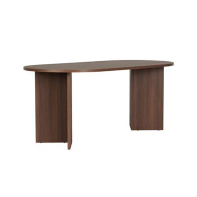 Table à manger moderne effet noyer pieds en V 180 cm MARFA
