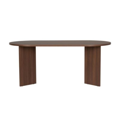Table à manger moderne effet noyer pieds en V 180 cm MARFA