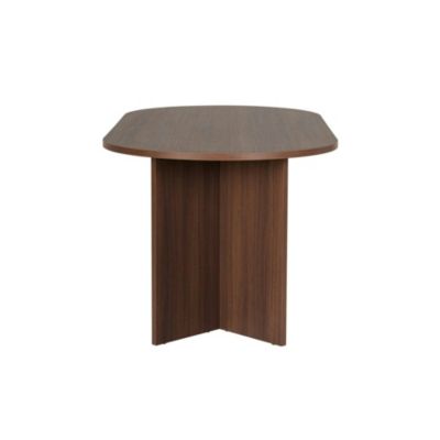 Table à manger moderne effet noyer pieds en V 180 cm MARFA