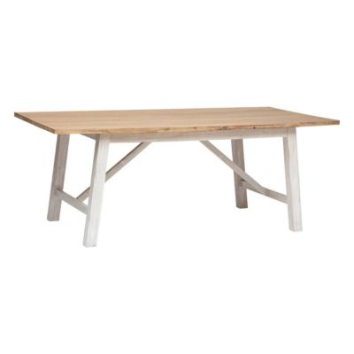 Table Basse Olbia En Acacia Massif - 120x70 Cm, Plateau Double, Style Romantique Bohème - Blanc, Pieds Renforcés, 22 Kg