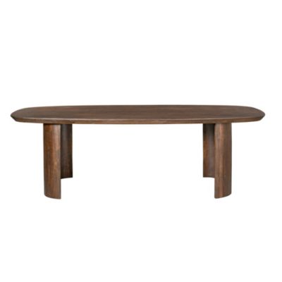 Table à manger ovale bois foncé pieds courbes 240 cm ALMA