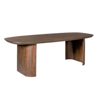 Table à manger ovale bois foncé pieds courbes 240 cm ALMA