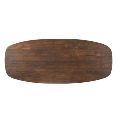 Table à manger ovale bois foncé pieds courbes 240 cm ALMA