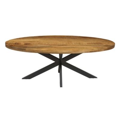 Table à manger ovale BOURGIA en bois massif de Mangolia, idéal pour une salle a manger conviviale