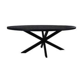 Table à manger ovale Melbourne - Manguier noir 220/100/76cm