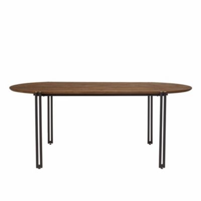 Table à manger ovale plateau bois de teck recyclé L200