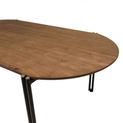 Table à manger ovale plateau bois de teck recyclé L200