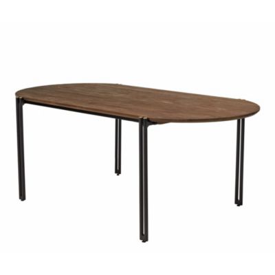 Table à manger ovale plateau bois de teck recyclé L200