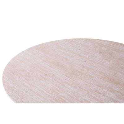 Table à manger ovale VAGOS  200 x 100 cm  Coloris travertin  Design contemporain effet pierre
