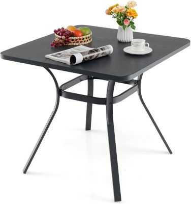 Table à Manger pour 4 Personnes Table de Jardin Extérieur en Métal Revêtu de Poudre