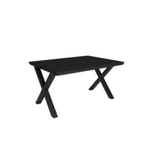 Table à manger, pour 6 personnes, 140x90x75cm, Robuste et stable, couleur Noir, Style industriel