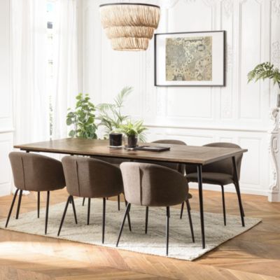 Table à manger rect. 220x100cm formes géométriques