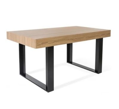Table à Manger Rectangle 6 Personnes Bois et Noir 160 cm