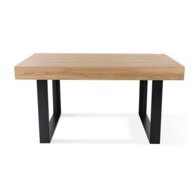 Table à Manger Rectangle 6 Personnes Bois et Noir 160 cm