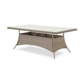 Table à Manger Rectangulaire en Aluminium et Rotin Synthétique 200x100x73cm - Bolonia