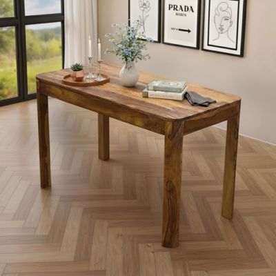 Table à manger rectangulaire Sheesham Bois Massif 120cm pour jusqu'à 6 Personnes FineBuy