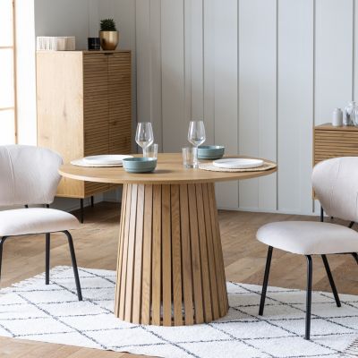 Table à manger ronde 110cm style scandinave LIV - HAPPY GARDEN