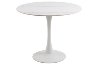 Table à manger ronde en céramique et pied tulipe en métal L90 - MARSA