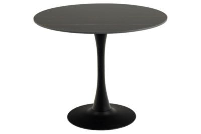 Table à manger ronde en céramique et pied tulipe en métal L90 - MARSA