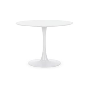 Table à manger ronde tulipe en métal blanc L100 - BLOSSOM