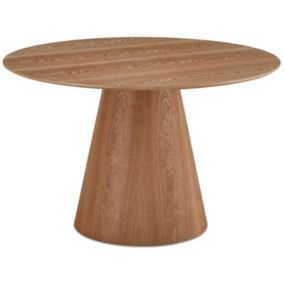 Table à manger Tango - Ronde - 4 couverts - MDF et placage de chêne - Naturel