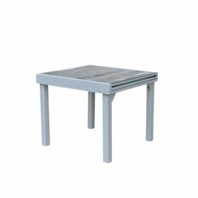 Table Modulo 4/8 personnes structure aluminium blanche, plateau en ...