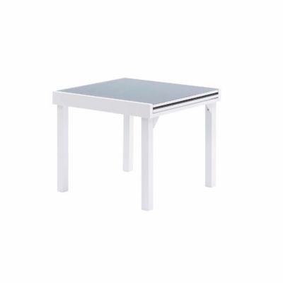 Table Modulo 4/8 personnes structure en aluminium blanche, plateau en ...